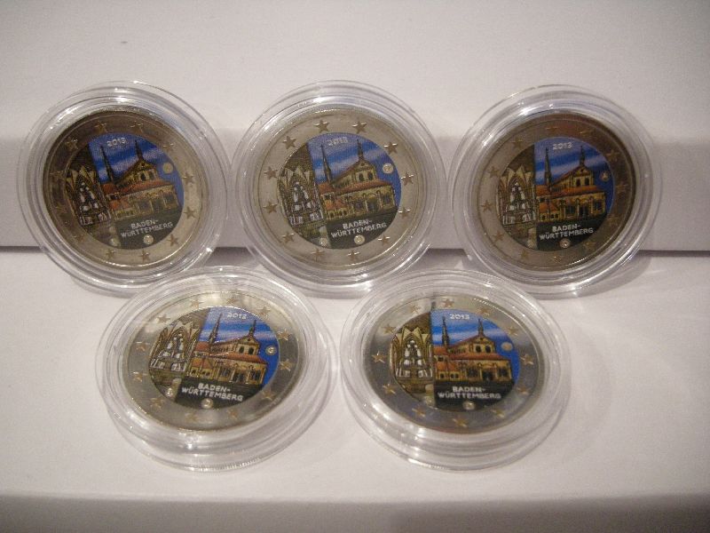 (afbeelding voor) 2 Euromunt Duitsland 5x 2013 Abdij van Maulbron UNC A-D-F-G-J